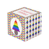 Cube Photo Lesbiennes Arbre de Noël arc-en-ciel et présents (Angle arrière)