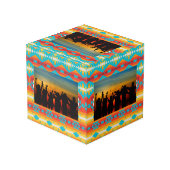 Cube Photo Lignes de formes tribales (Angle arrière)