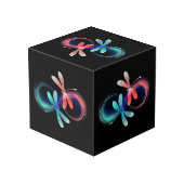 Cube Photo L'infini avec des libellules lumineuses (Angle arrière)