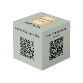 Cube Photo Logo d'accueil QR code olive vert info table (Angle arrière)