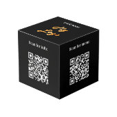 Cube Photo Logo de l'entreprise d'accueil QR code info table (Angle devant)