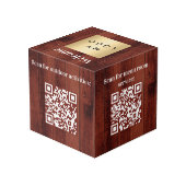 Cube Photo Logo d'entreprise de bienvenue QR codes bois d'inf (Angle arrière)
