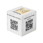 Cube Photo Logo d'entreprise de bienvenue QR codes bois d'inf (Angle arrière)