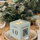 Cube Photo Logo du numéro de table QR code menu olive vert