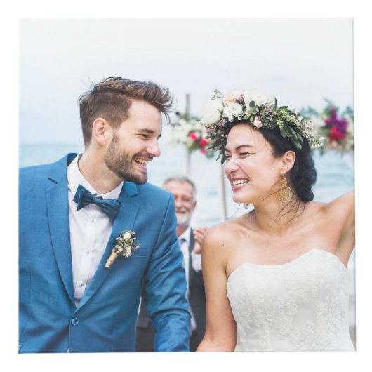 Cube Photo LOVE Mariage de script blanc (Devant)
