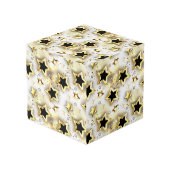 Cube Photo Lumière transparente avec étoiles or (Angle arrière)