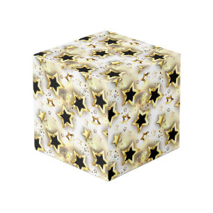 Cube Photo Lumière transparente avec étoiles or