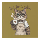 Cube Photo Mais d'abord, chat café (Droite)