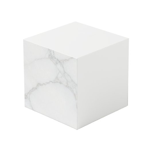 Cube Photo Marbre Blanc (Angle devant)