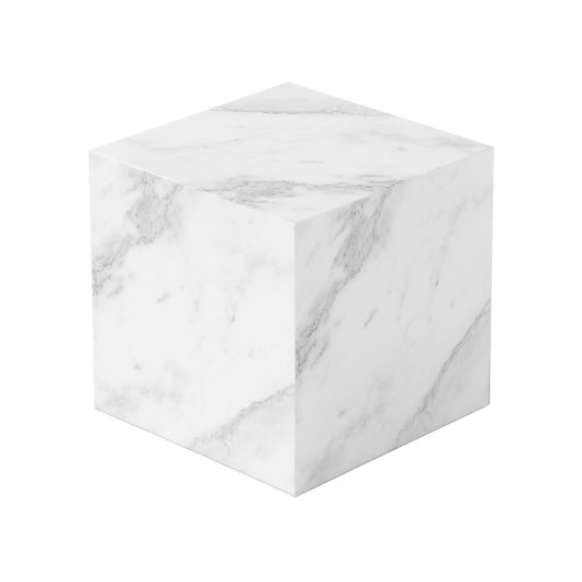 Cube Photo Marbre Blanc  (Angle arrière)