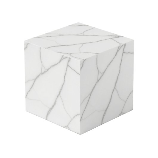 Cube Photo Marbre Blanc (Angle devant)