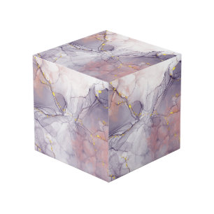 Cube Photo Marbre violet et or