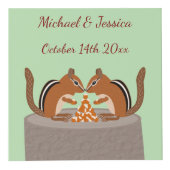 Cube Photo Mariage Automnal de Petits Écureuils Mignons Perso (Droite)