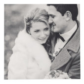 Cube Photo Mariage Carré moderne Monogramme 8 Photo Collage (Devant)