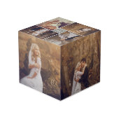 Cube Photo Mariage Carré moderne Monogramme 8 Photo Collage (Angle arrière)