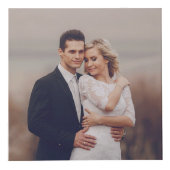 Cube Photo Mariage Carré moderne Monogramme 8 Photo Collage (Devant)