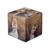 Cube Photo Mariage Carré moderne Monogramme 8 Photo Collage (Angle arrière)