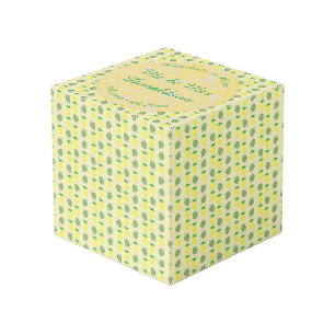 Cube Photo Mariage d'été tropical Ananas et Palm Feuille