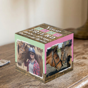Cube Photo Meilleur ami cheval 4 photo brun vert rustique
