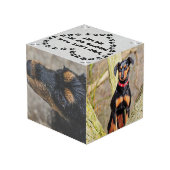 Cube Photo Mémorial personnalisé de chien (Angle arrière)