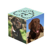 Cube Photo Mémorial personnalisé de chien (Angle arrière)