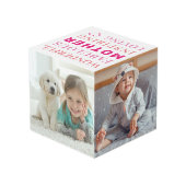 Cube Photo Mère Famille Photo Collage Typographie moderne (Angle arrière)