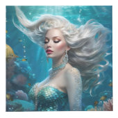 Cube Photo Mermaid cheveux en argent Turquoise Océan (Droite)