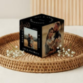 Cube Photo Minimal Moderne Mariés & Joyeux Or Script