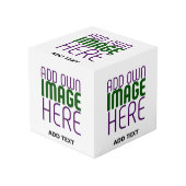 CUBE PHOTO MODÈLE DE TEXTE D'IMAGE BLANCHE SIMPLE MODERNE (Angle devant)