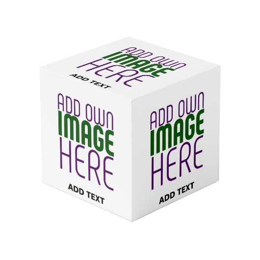 CUBE PHOTO MODÈLE DE TEXTE D'IMAGE BLANCHE SIMPLE MODERNE (Angle devant)