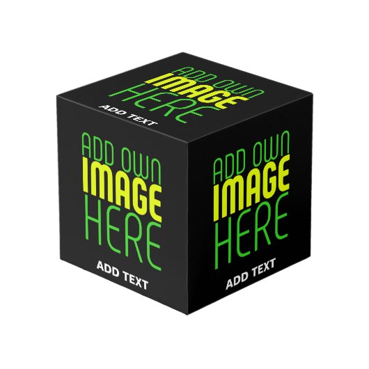 CUBE PHOTO MODÈLE DE TEXTE D'IMAGE NOIRE SIMPLE ET MODERNE (Angle devant)