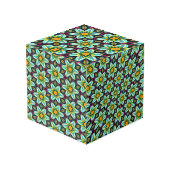 Cube Photo Modèle Floral Étoiles Vertes (Angle arrière)