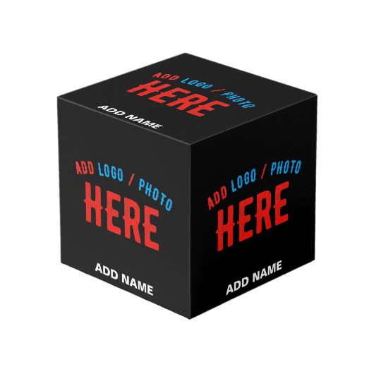 CUBE PHOTO MODERNE ET MODERNE PERSONNALISABLE NOIR VÉRIFIÉ (Angle devant)