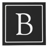 Cube Photo Monogramme classique simple | Texte noir et blanc (Droite)