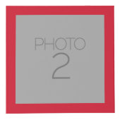 Cube Photo Monogramme de Motif de buffle rouge et noir rustiq (Droite)