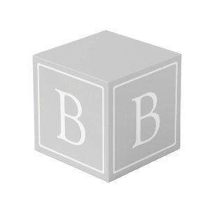 Cube Photo Monogramme simple gris clair