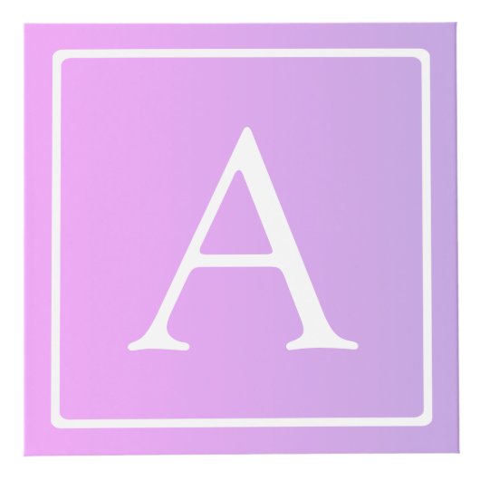 Cube Photo Monogramme simple | Ombre subtil rose/violet (Droite)
