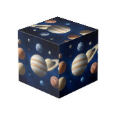 Cube Photo Montage d'un système solaire (Angle arrière)