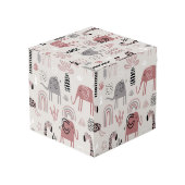 Cube Photo motif avec des éléphants et des girafes mignons gé (Angle arrière)