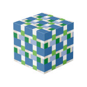 Cube Photo motif bleu et vert (Angle arrière)