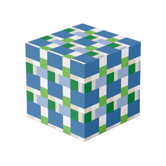 Cube Photo motif bleu et vert (Angle devant)