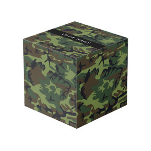Cube Photo Motif Camouflage Vert, Votre nom, Personnaliser