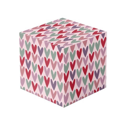 Cube Photo Motif coeurs 1 (Angle devant)