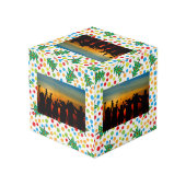 Cube Photo Motif d'arbres de Noël (Angle arrière)