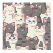 Cube Photo Motif de chats blancs et gris (Devant)