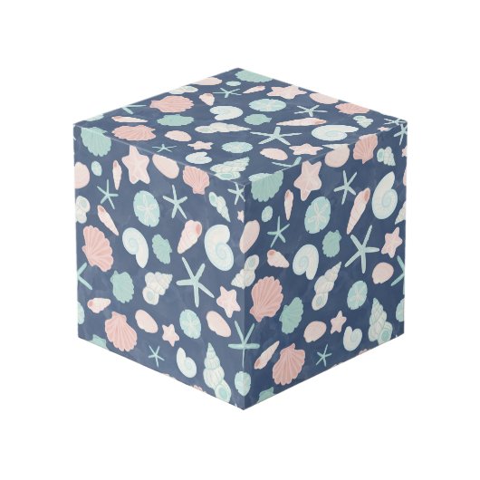 Cube Photo motif de coquillages (Angle devant)