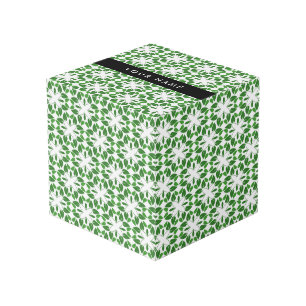 Cube Photo Motif de feuille, feuilles vertes, votre nom