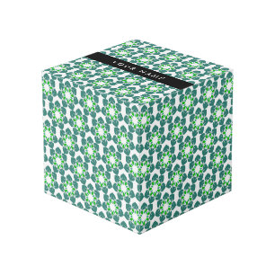Cube Photo Motif de feuille, feuilles vertes, votre nom