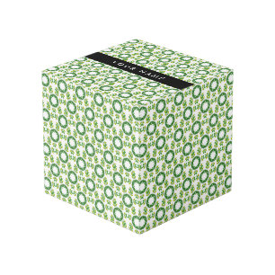 Cube Photo Motif de feuille, feuilles vertes, votre nom