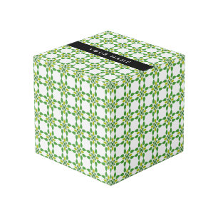 Cube Photo Motif de feuilles, feuilles vertes, Votre nom